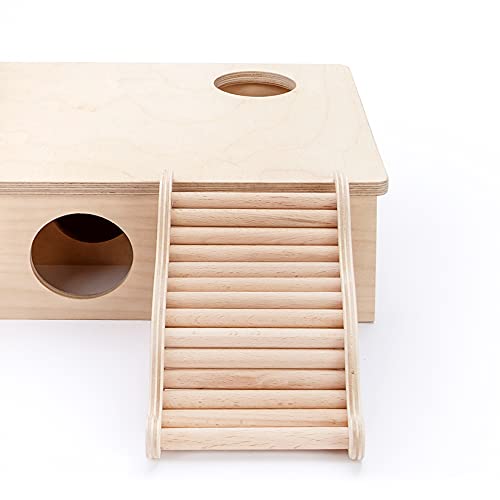 Niteangel Hamster Climbing Ladder Bridge: 6.3 x 3.7 x 1.1 inch | Can Expand Habitat Span & Explore Unlimited New Fun - Multi Use Habitat Decor Toys for Hamster Gerbils Mice and Small Animals - size: Small - 6.3'' L