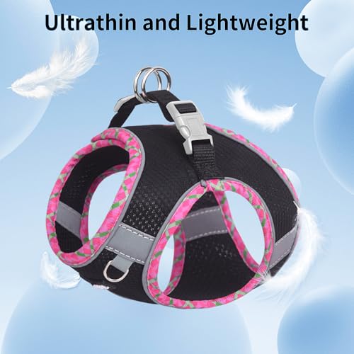 Tiny Dog Harness - Lightweight Mesh Step-in Vest for Puppy, Reflective & Escape-Proof Design with High-Stick Magic Tape - Indoor/Outdoor Use for Chihuahua, Maltese, Shih Tzu(Black, XXXS) - color: Black, size: XXXS(Chest: 8.5 - 10")