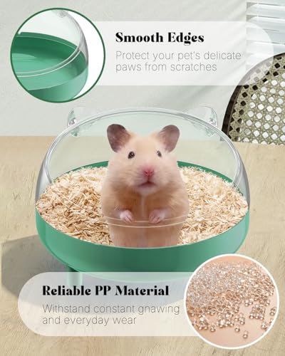 Pawfly Hamster Sand Bath Container, Hamster Sand Bath Box, Hamster Bathtub, Hamster Bathroom, Hamster Toilet, Plastic Dust Bath for Dwarf Hamsters, Syrian Hamsters, Mice, Gerbils & Small Animals - color: Dark green