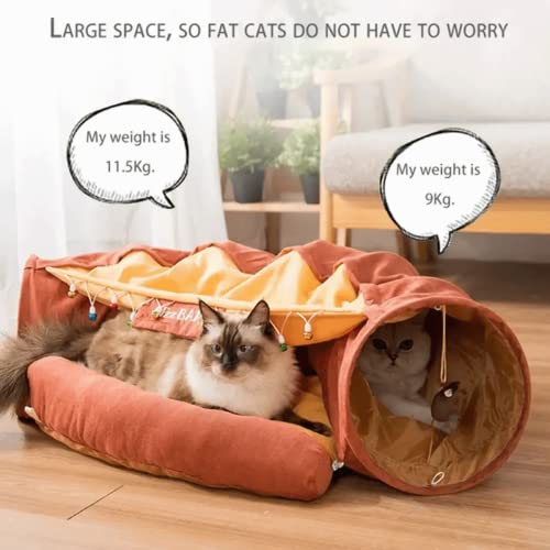 LEFTSTARER 2-in-1 Collapsible Cat Tunnel for Indoor Bed and Hideout - Pet Dog Rabbit Bunny Ferret Tunnel Tubes Toys with Removable Washable Mat, Tower Wheel Stuff - color: 3.Bar