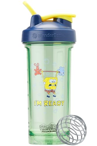 BlenderBottle SpongeBob ProSeries Tritan Shaker Bottle 28 oz Blue - color: Im Ready!, style: Spongebob