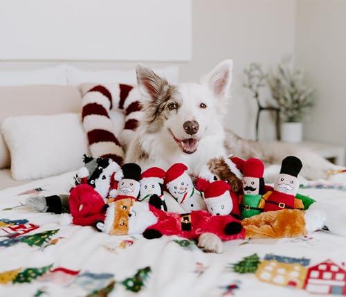 ZippyPaws Skinny Peltz for Medium and Large Dogs - Holiday 3-Pack | No Stuffing Dog Toys to Keep Them Busy, Squeaky Unstuffed Chew Toy for Pets, Soft Plush Variety Pack, Fox, Raccoon & Squirrel - style: Santa Fox, Raccoon, and Elf Squirrel - Large (3-pack