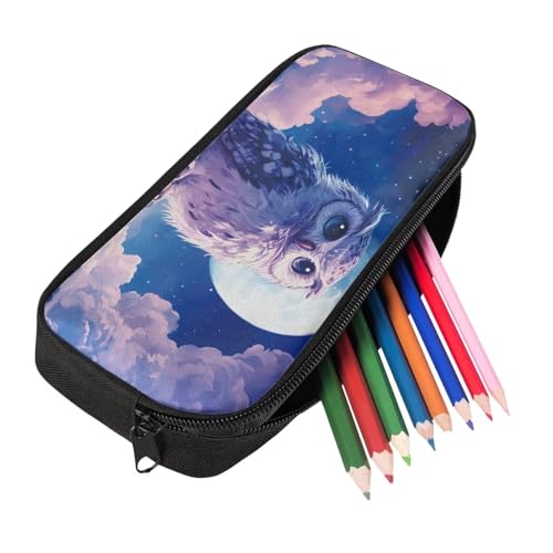Stand Owl Backpack for School Girls 3rd Grade Boys Bookbag with Lunch Box Water Bottle Holder and Pen Pencil Case 4 PCS Lightweight Back Packs with Compartment for Kids/Toddler - color: Stand Owl