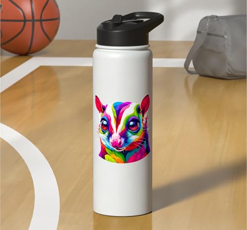 Colorful Pop Art Sugar Glider Sugar Gliders Stainless Steel Insulated Water Bottle - color: White