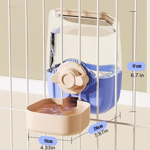 Pet Hanging Automatic Feeders Drinking Bowls，Gravity Rabbit Feeder and Water Set，Cage Cat Food Bowl Feeding Station for Puppy Kitten Chinchilla Hedgehog Guinea Pig Ferret (Pink Blue-Water) - color: Pink Blue-Water