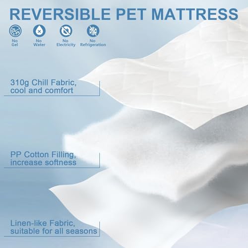 Cat Cooling Bed Mat - Upgraded Thickened 2-Sided Reversible Cold Pad for Cats Puppy Small Dogs Keep Cool in Summer, Adjustable Soft Cozy Pet Sleeping Blanket for Crate Floor Bed Sofa Kennel