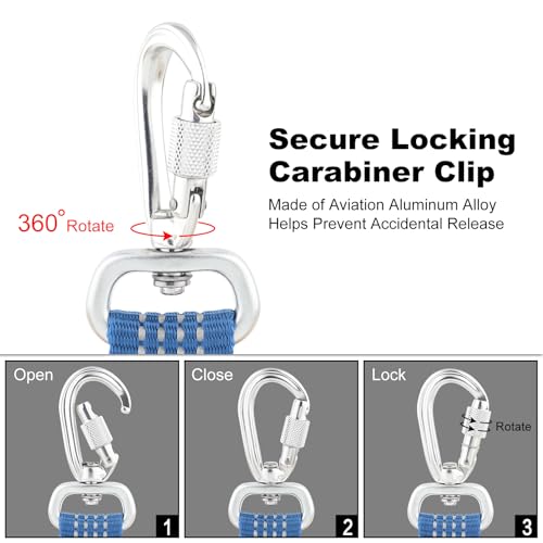 Plutus Pet Heavy Duty Dog Leash with Lockable Aluminum Carabiner, 6 FT Long | Double-Sided Reflective Nylon, Padded Handle, Heavy Duty, for Puppy Small Medium and Large Dogs (Blue, 1" x 6') - color: Blue, size: 1" x 6'