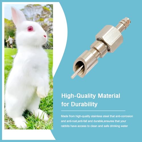 Stainless Steel Water Nipples Metal Automatic Watering System Kit for Rabbit Bunny and Rat | Metal Automatic Watering System for Rat, Guinea Pig, Hamster, Ferrets, Mouse, Mice - color: silver