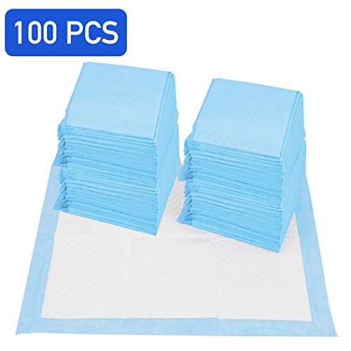 (100 Pads) CalPalmy Ultra Absorbency Pet Toilet Training Pads 18" x 13" Moisture Locking Technology Turns Liquid into Gel - Perfect for Rabbits and Guinea Pigs - size: 18"*13"