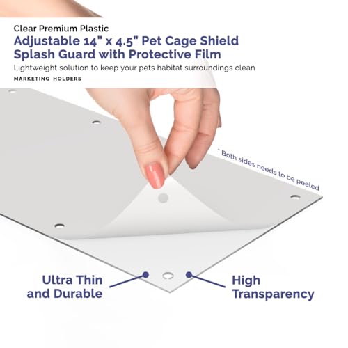 8 Pack Pet Cage Liner 14" x 4.5" with Holes and Zip Ties Urine Guard Flexible Clear Sheet Habitat Siding No Mess Tiles Protection by Marketing Holders - size: 14" x 4.5" 8 Pack Adjustable