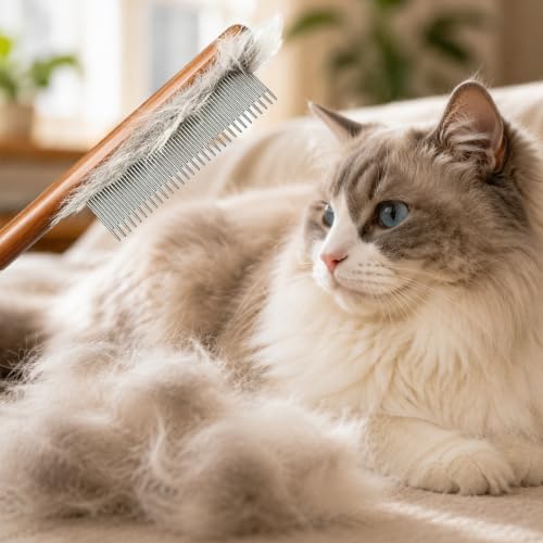 Cat comb,dog comb,Solid Wood Pet Comb Grooming Tool for Cats,Dogs and rabbits…