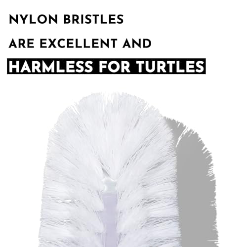 Turtle Brush with Suction Cup for Tank, Three High Suction Power Suction Cup Turtle Shell Cleaning Brush, White - color: White