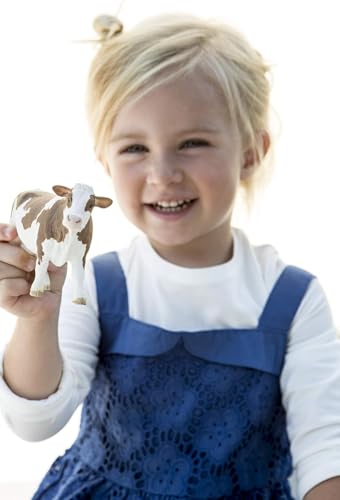 Schleich Farm World Simmental Cow Toy Figurine - Educational and Durable Farm Animal Toy Figure, Fun and Imaginative Play for Boys and Girls, Gift for Kids Ages 3+ | schleich Bauernhof Spielfigur | detailgetreue Tierfiguren | tolles Geschenk für Jungen un