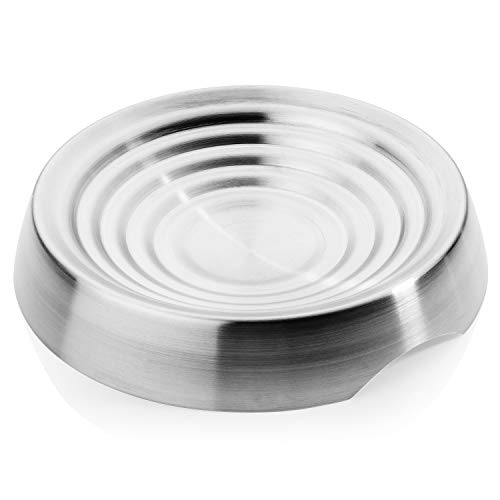 CatGuru Cat Bowls, Whisker Friendly Food Bowl for Indoor Cats, Reliefs Whisker Fatigue, Wide Kitten Dish, Non Slip Pet Dishes, Shallow Pet Plates (Stainless Steel) - color: Stainless Steel, size: Dish