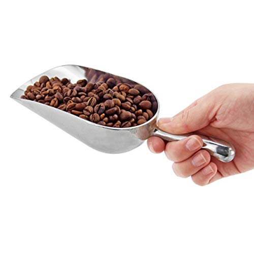 New Star Foodservice 34523 One-Piece Cast Aluminum Round Bottom Bar Ice Flour Utility Scoop, 12-Ounce, Silver - size: 12-Ounce