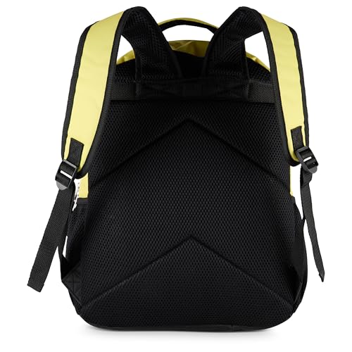 AI ACCESSORY INNOVATIONS SpongeBob Square Pants Backpack for Boys & Girls, 16” Big Face Nylon Twill Bookbag w/Molded Hamburger Patty Dangle, Yellow - style: Spongebob Square Pants