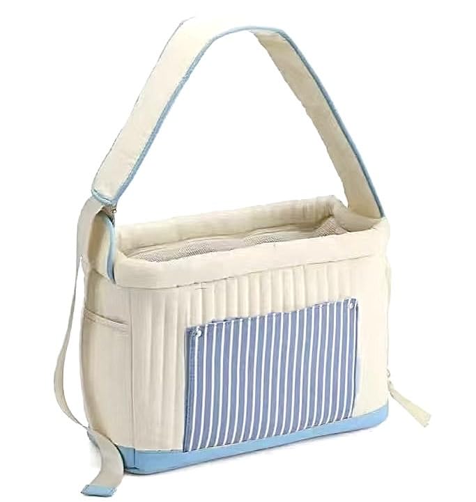 Tristan Home Luxury Quilted Pet Carrier Tote Bag, Waterproof, Adjustable Shoulder Strap, 42cm x 28cm x 20cm, Cream White - color: Cream White