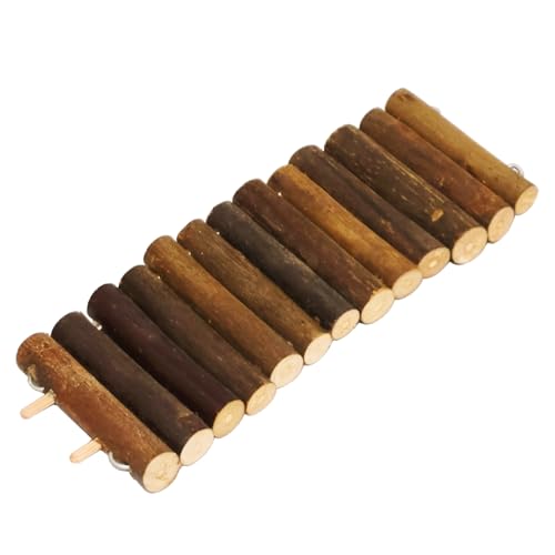 Small Animal Amusement Wooden Villa House Hideouts Playground with Ladder, Fit for Chinchilla, Guinea Pigs, Gerbil, Dwarf Mice, Hedgehog (4 Pcs)