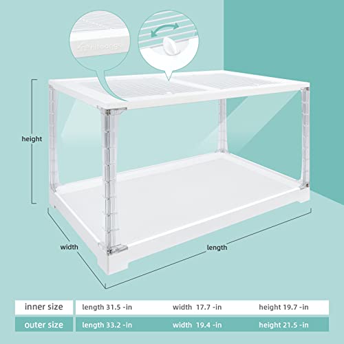Niteangel Stacker Series Hamster Cage - Stackable & Large Glass Enclosure for Hamster Gerbils Mice Lemming Degus or Other Small-Sized Pets | Stackable Vertically or Horizontally to Expand Space & Large Glass Enclosure for Hamster Gerbils Mice or Small-Siz
