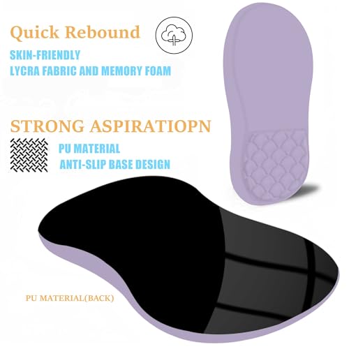 Ergonomic Mouse Pad Wrist Support with Massage Design,Classic Purple Wrist Pain Relief Mousepad with Memory Foam,Non-Slip PU Base - color: A-02