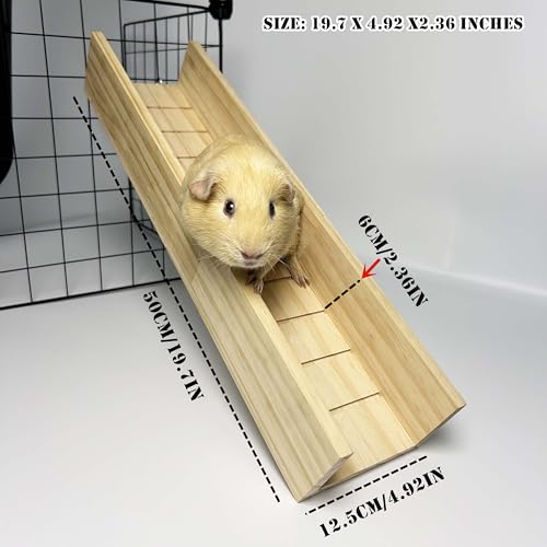 Guinea Pig Bridge, Small Animal Wooden Ladder Ramp, Guinea Pig Cage Ramp Bridge, Guinea Pig Cage Accessories for Guinea Pigs, Ferrets, Chinchillas (Medium) - size: 50 cm