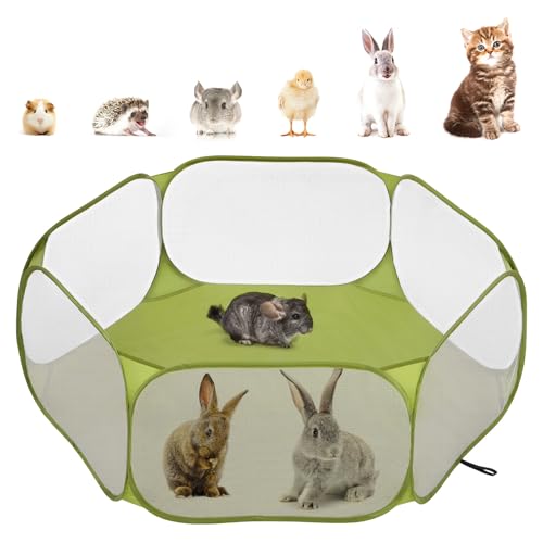 Pawaboo Small Animals Playpen, Green | Waterproof Small Pet Cage Tent, Strong Steel Wire Frame, Portable Outdoor - color: Avocado Green