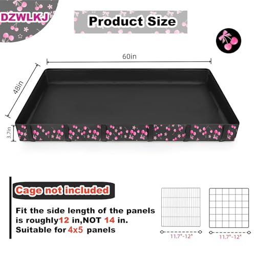 DZWLKJ Waterproof Guinea Pig Cage Liner,Washable Tarp Bottom Base,Cherry Graphic,48"x60", Reusable for Rabbit, Chinchilla, Hedgehog, Ferret & Other Small Animals. - size: C&C 4x5(48x60 inches)
