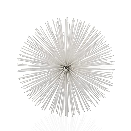 Modern Day Accents 5450 Erizo Spiked Large White Sphere, 10" D - color: White, size: Large