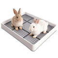 2 Pack Large Rabbit Litter Box Bunny Litter Tray with Detachable Grate | Small Animal Potty Trainer Pan for Guinea Pig, Hamster, Ferret, Rat, Hedgehog & Chinchilla - color: 1 Pcs