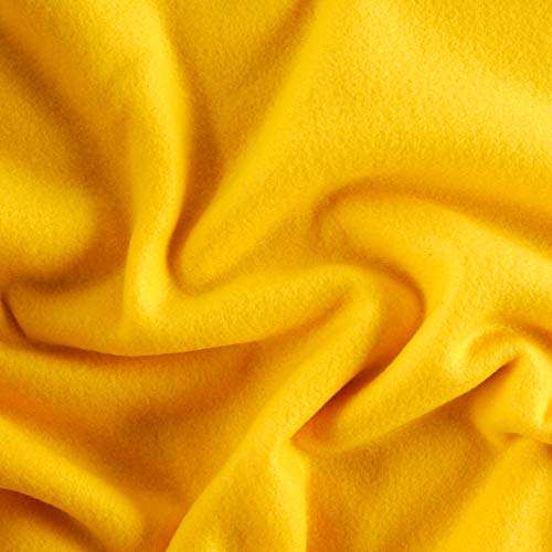 Polar Fleece Solid Bright Yellow, Fabric by the Yard - color: Bright Yellow, size: Yard