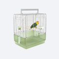 304 Stainless Steel Travel Bird Cage, 17 Inch Foldable Carrier for Conures Cockatiels Grey Parrots Caiques, with Aluminum Handle Perch (Green, Large Birdcage) - color: green