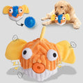 Squeak Dog Toys For Aggressive Chewers, Interactive Dog Toy Ball With Crinkle Paper, No Stuffing, Perfect For Medium Dogs, Large & Small Breeds (C-Yellow Fish) - color: C-Yellow Fish