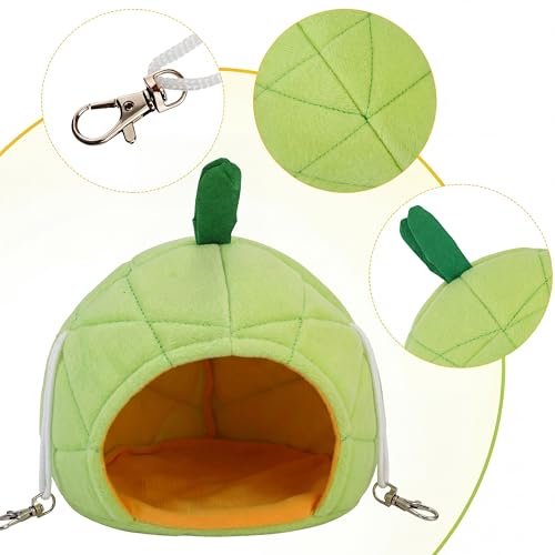 Jetec 2 Pcs Hamster Hammock Soft Bed Small Pet Animals Hamster Hanging House Cage Nest for Guinea Pig Rat Chinchilla Sleep and Play, Banana and Pineapple (Green) - color: Green