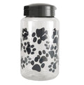 Lixit® Dog Treat Plastic Jar - Airtight Food and Treat Storage Jars for Dogs, Cats, Small Animals and Birds - Made in USA (Paw Prints - Gray, 128 Ounce) - size: 128 Ounce