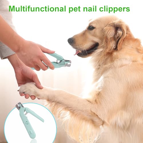 Pet Nail Clippers Dogs & Cats – Illuminates The Nail and Quick for Safe, Easy Trimming. Extra-Sharp Blades for Thick Nails, with Quick-Sensing tech to Prevent overcutting
