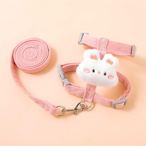 Cat Harness and Leash Set, Cat Harness Escape Proof, Rabbit Harness and Leash Set, Costumes for Cats and Bunny(B, Middle) - color: B, size: Middle