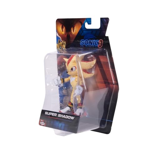 Sonic The Hedgehog Sonic 3 Movie 5" Super Sonic Action Figure: New Character from Jakks Wave #3 - color: Super Sonic, Movie 3
