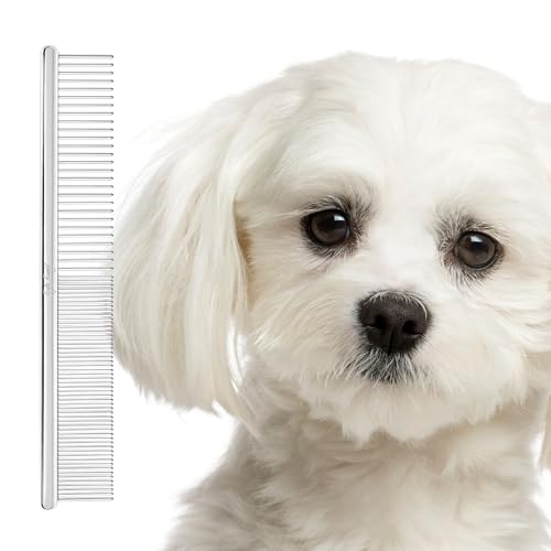 Eye Envy Tear Stain Remover Comb for Dogs and Cats. Fine/Coarse with 80 Rounded Pins. Gently Remove Crusty Eye Debris, Gunk and Boogers. Face and Feet Comb. Remove Tangles