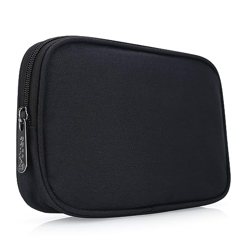 E-Tree Travel Tech Organizer Bag (8.66" x 5.51") – Canvas Electronics Accessories Case for Mouse, USB-C Charger, Cables, Power Bank, SSD, Dongle, Hub & Earphone | Toiletry & Cosmetics Pouch | Black