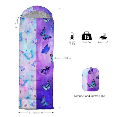 AILONEN Midnight Meow Sleeping Bag, Charcoal Cat Eyes Crescent Graphic, Portable Camp Sack Sleepover Style - color: S17