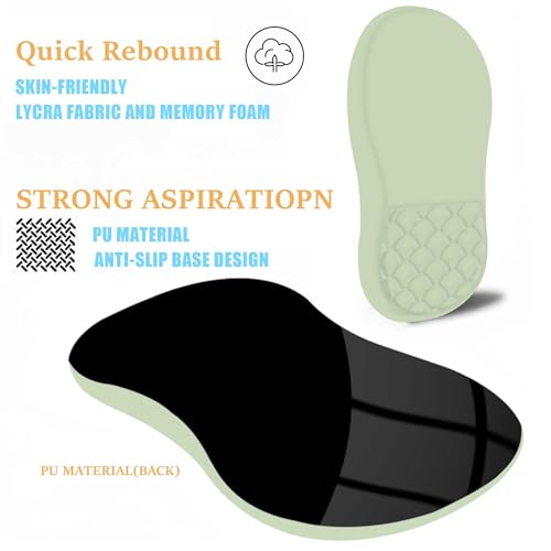 Ergonomic Mouse Pad Wrist Support,Friendly Green Wrist Rest Mousepad for Carpal Tunnel Pain Relief,Integrated Memory Foam Slope Massage Bulge Design - color: A-03