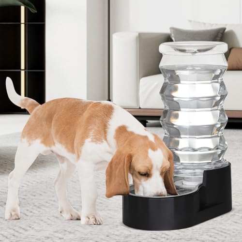 RIZZARI 8L Dog Water Bowl Dispenser:Spill Resistant Multi Pet Solution | Cleaner Drinking Water / Dishwasher Safe Bowl / Auto-Refill with No Pump / Spill Resistant / No Electricity - color: Dark Black, size: 8L