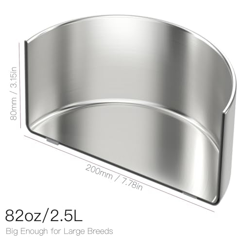2L Double Layers 304 Stainless Steel Dog Bowl - Insulated & Durable | Non-Slip Base | Easy to Clean | BPA-Free Safe Dog Food and Water Bowl - color: 2L