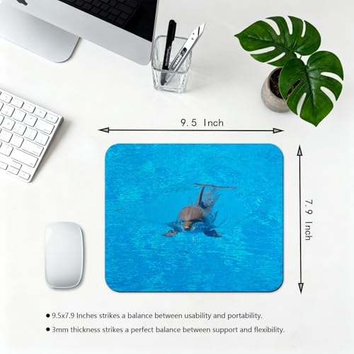 Ocean Dolphin Swimming Mouse Pad, Blue Ocean Water Desk Mat | 9.5"x 7.9", Cute Smooth & Anti-Slip Mousepad - color: Colorful Design Wknoon-Art 28