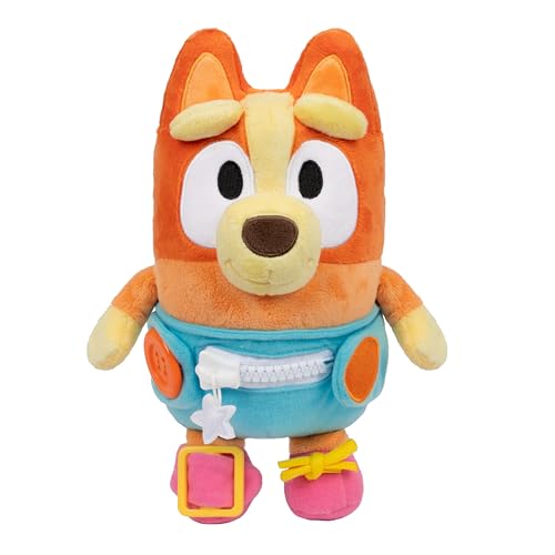 Dress & Play Baby Bingo Plush, Learn to Dress Doll for Toddlers | Button, zip, buckle & tie skills, 10in soft plush; fine motor skill Bluey toy for kids ages 3+ - style: Dress & Play Baby Bingo
