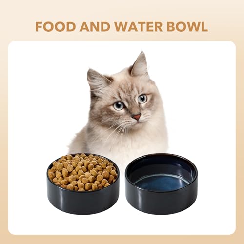 Havniva Dog Bowls Ceramic, Dog Food and Water Bowl Set | 5.1inch Dog Food Bowl, Dog Water Bowl, Food-Grade Ceramic Non-Slip Rubber Base, Dishwasher Safe, 2 Pack, Small Dogs, Puppy - color: 2 Bowls-Starry Sky, size: 1.6CUPS