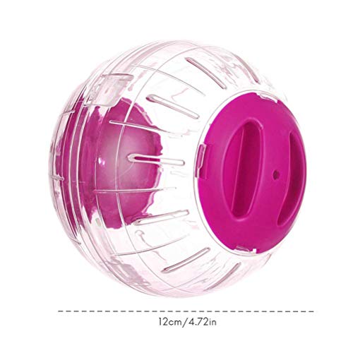 Mini New Cute Dwarf Hamster Running Ball 4.7 Inches Crystal Ball for Hamsters Small Silent Exercise Wheel Small Cage Accessories Suitable for Hamsters Less Than 4 inches 10 cm in Length (Pink) - color: Pink