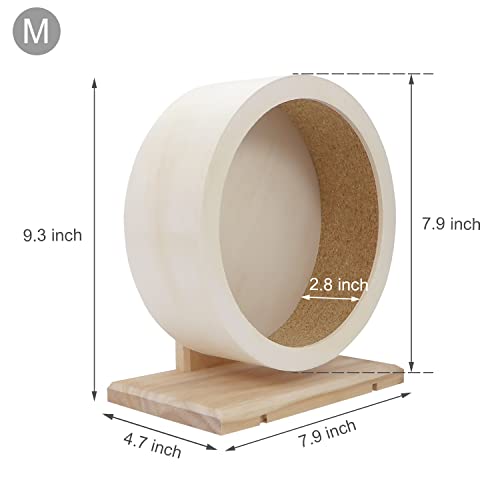 Small Pets Exercise Wheel Hamster Wooden Mute Running Spinner Wheel Play Toy for Rat Gerbil Mice Chinchillas Hedgehogs Guinea Pigs (M) - size: M