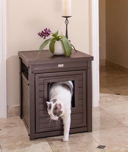 New Age Pet ECOFLEX Litter Loo Standard & Jumbo Sizes, 4 Colors, Moisture and Odor Resistant Enclosure & End Table, No‑Tools Assembly, 10 Year Warranty, Russet Brown, Standard - color: Brown, size: Standard