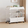STILLCOVE 2-Tier Guinea Pig Cages Indoor, with Top & Removable Trays | with Platforms and Ramp, Universal Wheels, C&C Small Animal Playpen for Rabbit, Bunny, Hamster, Pet Rat, Chinchilla, Rodent - size: S - 29.52" x 15.35" x 25.98"